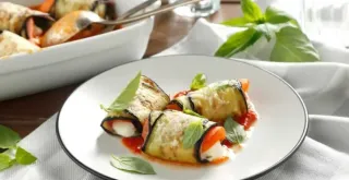 Recipe of Eggplant rolls with fresh cheese