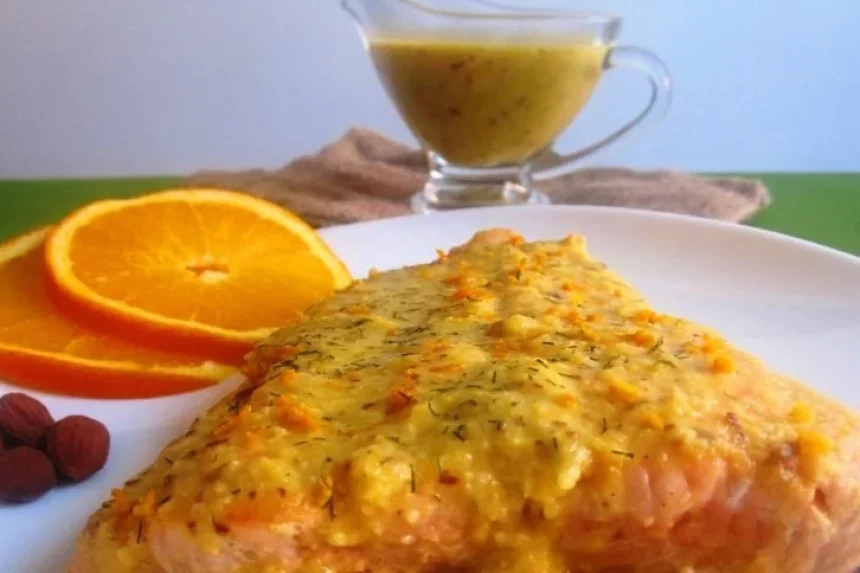 Receta de Salmón a la naranja con almendras