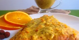 Recipe of Orange-style salmon with almonds