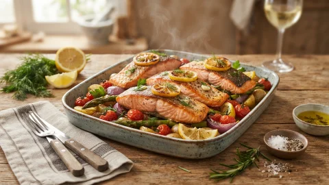 Salmón al horno con limón: receta jugosa y fácil en 25 minutos