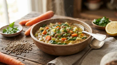 Vegetable Lentil Soup: Comforting, Nutritious and Ready in 40 Minutes