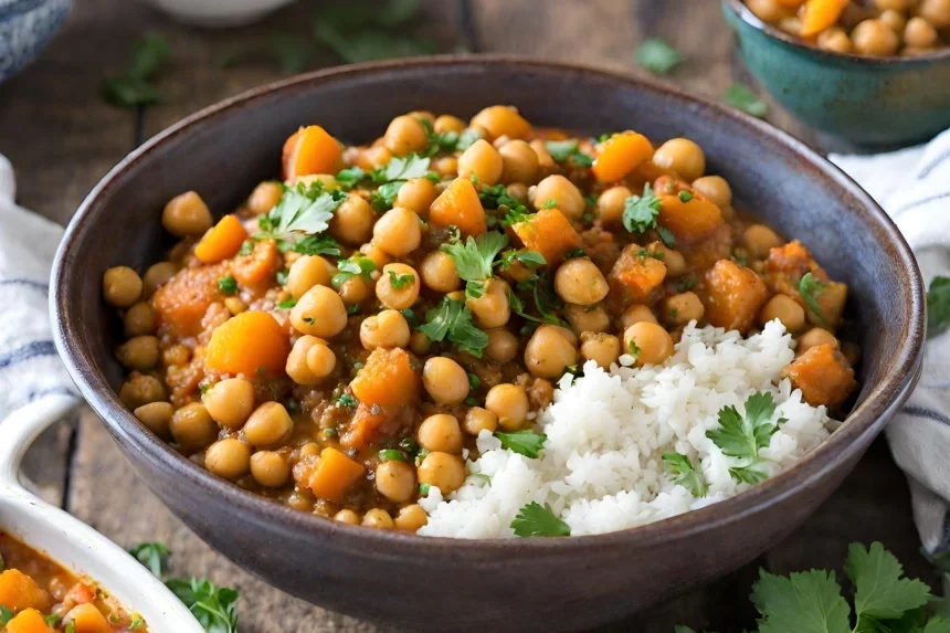 Receta de Tajín de Garbanzos con Albaricoques