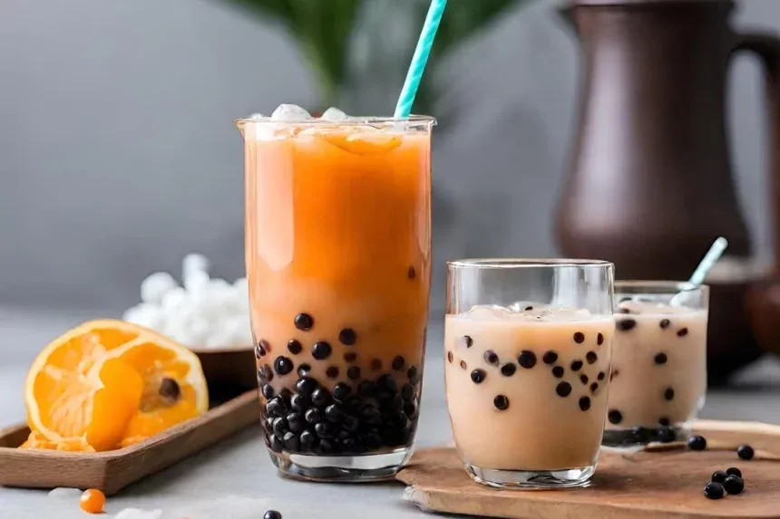 Recipe of Thai Iced Tea with Boba (Bubble Tea)