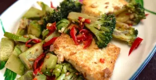 Recipe of Baked tofu with spinach cream