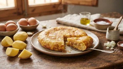 Tortilla española de patatas: receta jugosa y fácil paso a paso